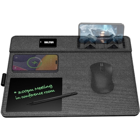 Delton D101 Multifunctional Mouse Pad w/ 15W Charging Area and Digital Notepad DMP101WC